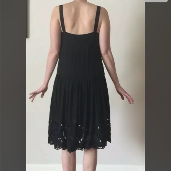 Badgley Mischka Couture Dress Black Pleated Silk Size 4 Sleeveless - Picture 4 of 9